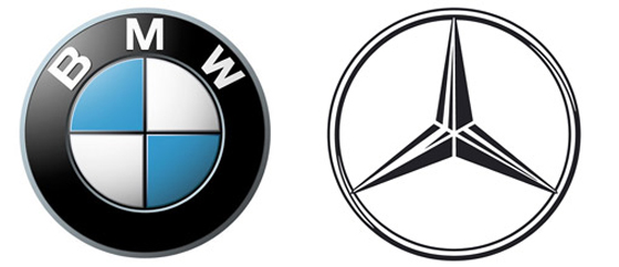 BMW y Mercedes-Benz logos